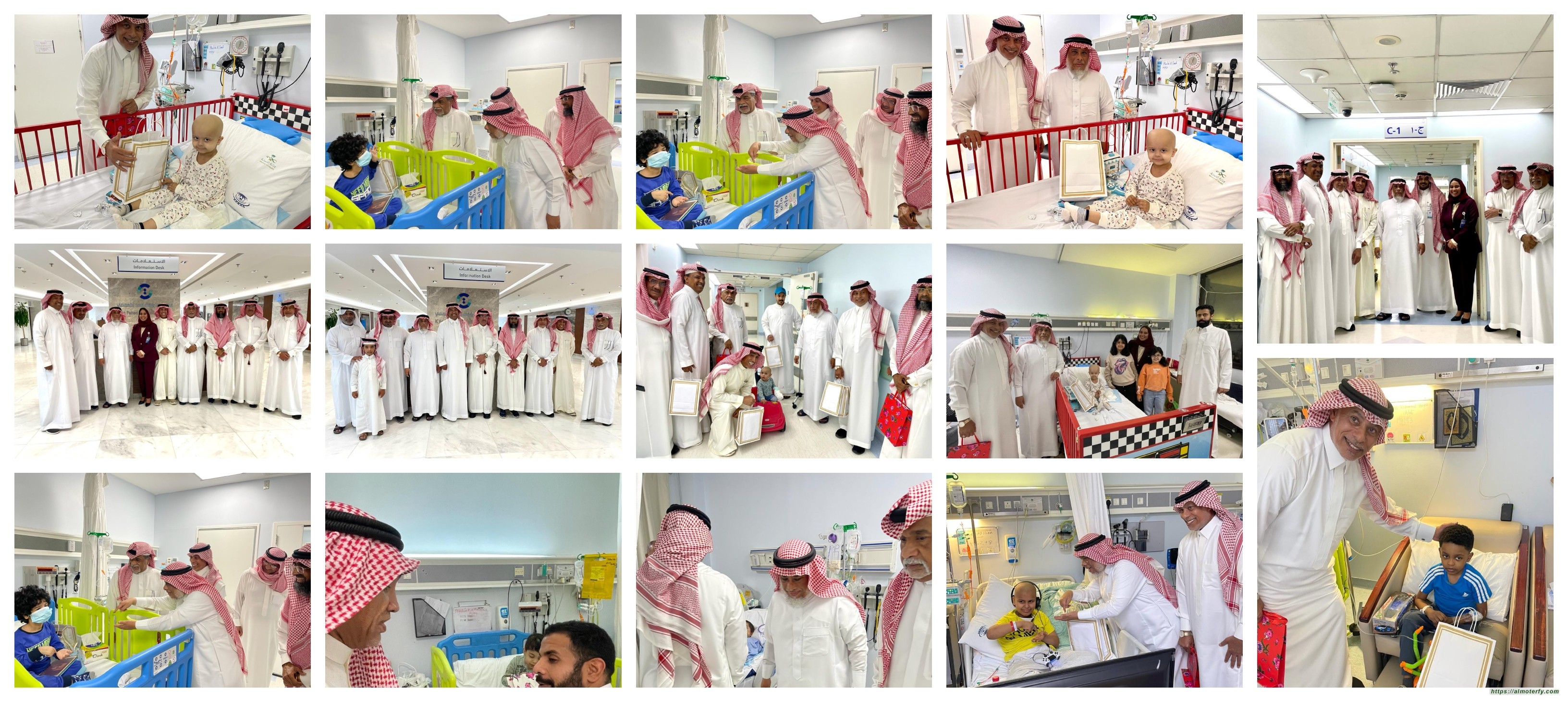 أعضاء مجموعة زمن الطيبين يقومون بزيارة الأطفال المرضى في مستشفى الملك فهد التخصصي بالدمام