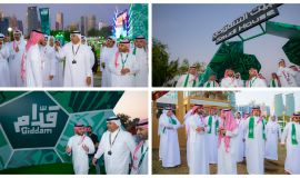 سمو وزير الرياضة يتفقد «البيت السعودي» في الدوحة قبيل افتتاحه غداً